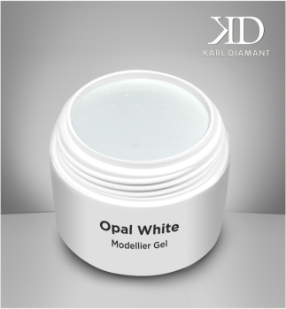 Opal White Modeling Gel with Emerald Glitter Karl Diamond 15 ml